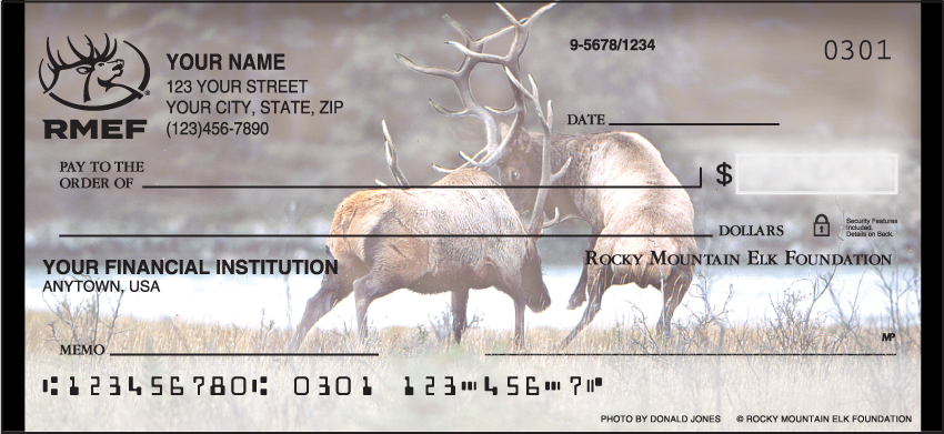 Rocky Mountain Elk Foundation Animal Personal Checks - 1 Box - Duplicates