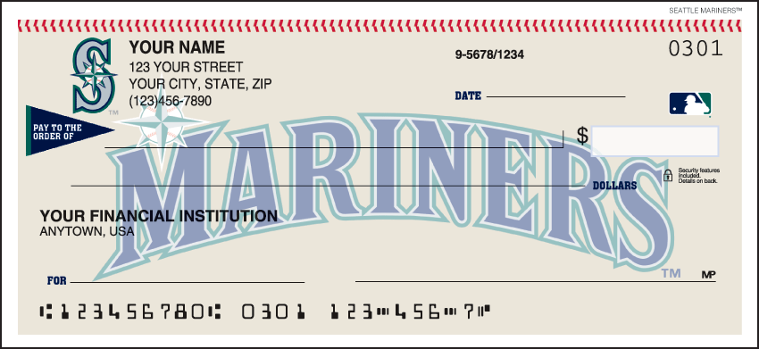 Seattle Mariners MLB Personal Checks - 1 Box - Duplicates