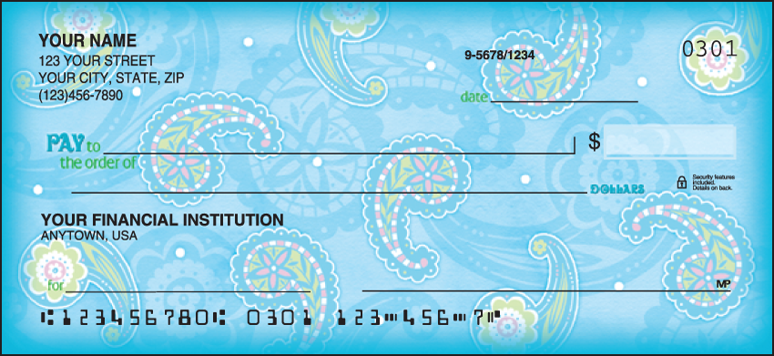 Simply Paisley Cute Personal Checks - 1 Box - Singles