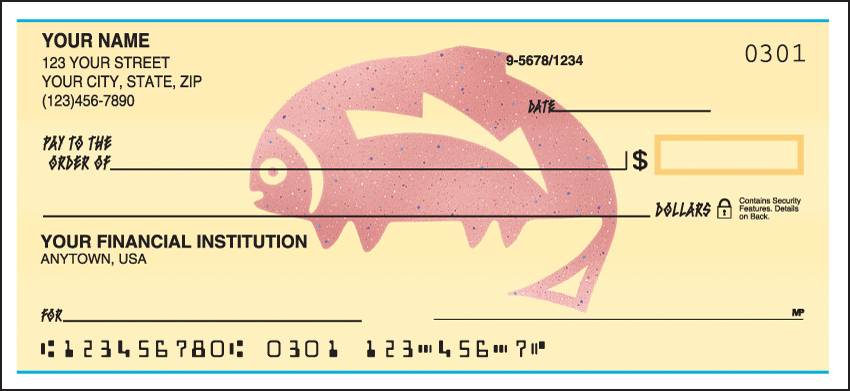 This classic design represents the best of southwest art and its desert icons! This design features a fish lizard bison and bear. We are now offering Southwest Art Checks. Also enjoy a wide selection of more Inspirational Personal Checks.