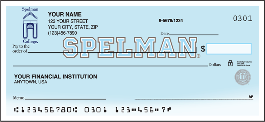 Spelman College Logo Sports Personal Checks - 1 Box - Singles