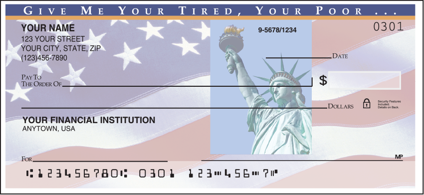 Stars &amp; Stripes Inspirational Personal Checks - 1 Box - Singles