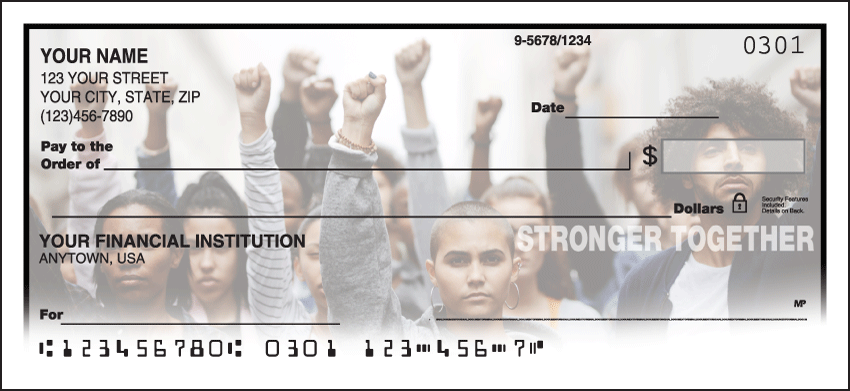 Stronger Together checks embrace equality by sending a powerful message. Spread the word and make substantial change! We are now offering Stronger Together Checks. Also enjoy a wide selection of more Inspirational Personal Checks.