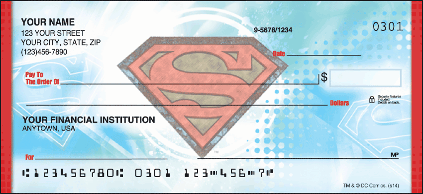 Superman Comic Personal Checks - 1 Box - Duplicates