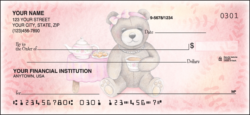 Teddy Bears Animal Personal Checks - 1 Box - Singles