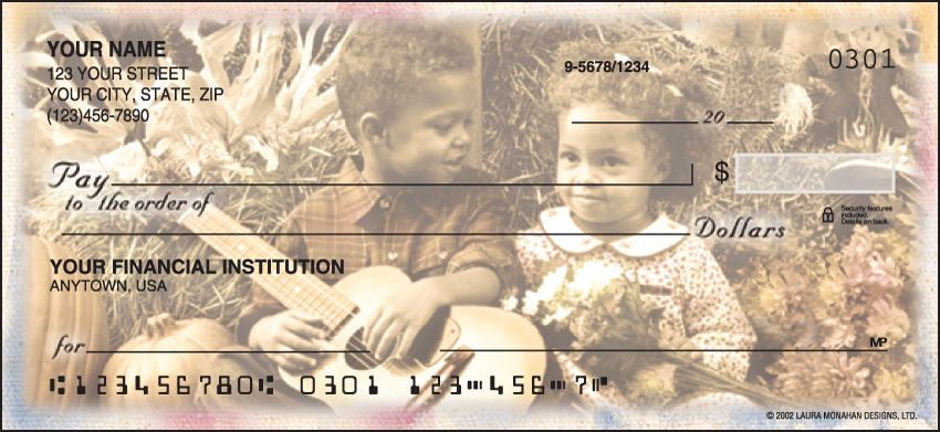 African-American children convey the joy of friendship on these delightful checks. Coordinating address labels are available. We are now offering Tiny Spirits Checks. Also enjoy a wide selection of more Cute Personal Checks.