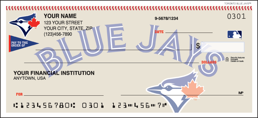 Toronto Blue Jays MLB Personal Checks - 1 Box - Duplicates