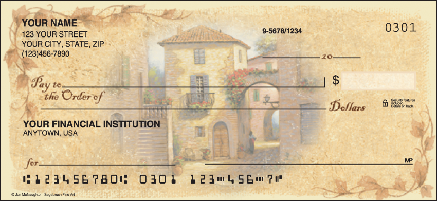 Tuscany Scenic Personal Checks - 1 Box - Duplicates