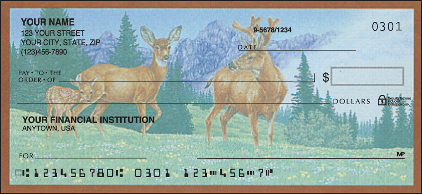 Wildlife Adventure Animal Personal Checks - 1 Box - Duplicates