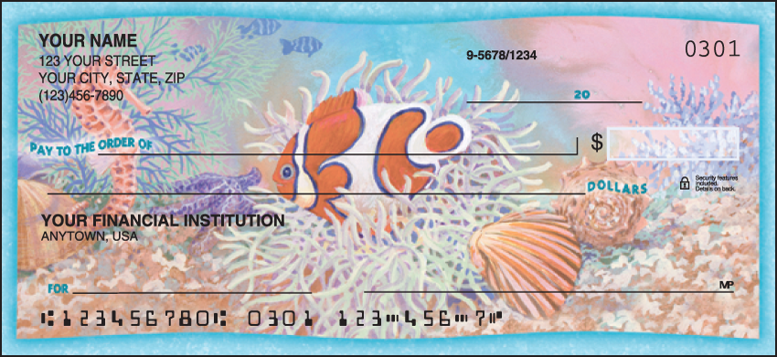 Wonders of the Sea Animal Personal Checks - 1 Box - Duplicates